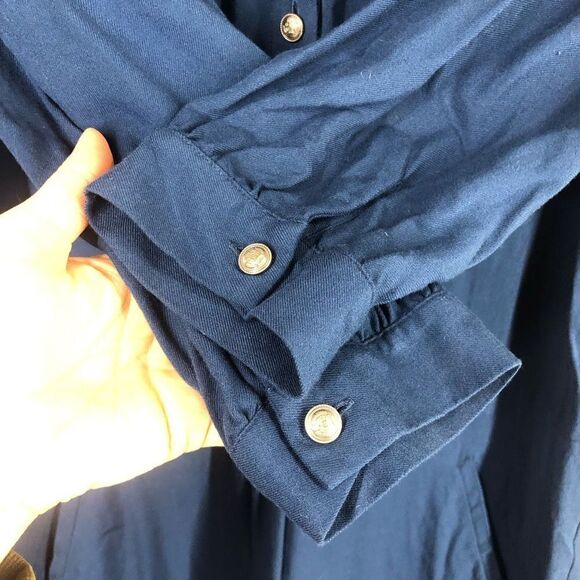 Uo COOPERATIVE Navy Blue 3/4 Sleeve Pocketed Long Sleeve Tunic Dress Sz M - Picture 3 of 5
